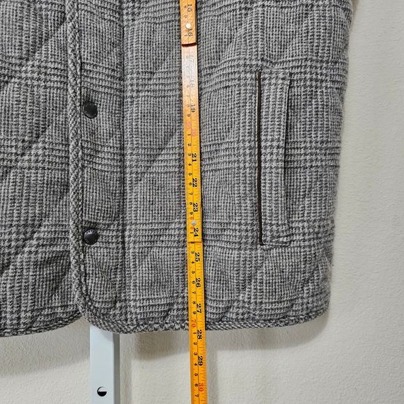 PETER MILLAR Men's Wool Quilted Lined Zipper & Button Gray Plaid Vest Sz L - Picture 15 of 15